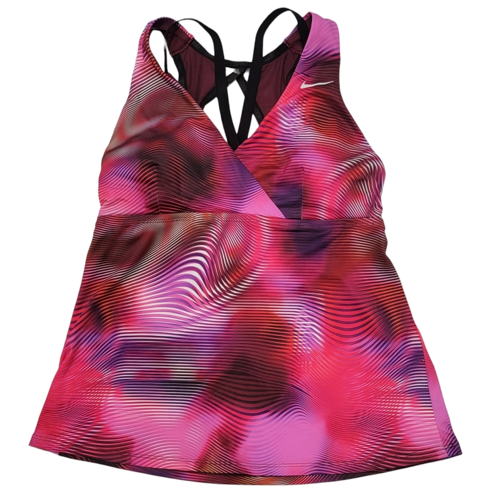 Nike Swim Villain Red Criss Cross Tank Top Small Petite